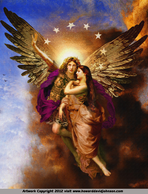 Angelic Escort painting Angel Art Howard David Johnson print