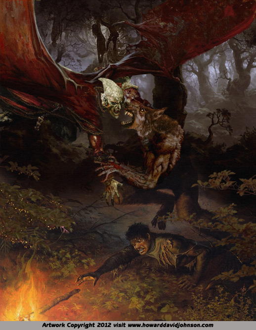 fantasy art werewolf painting vampire art horror painting