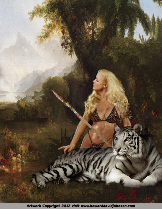 fantasy art pin up jungle girls