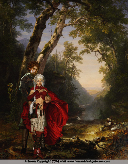 Elf Girl lovers fantasy Art Painting