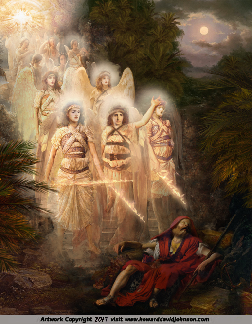 Painting Jacob's Ladder Jewish Angel Art