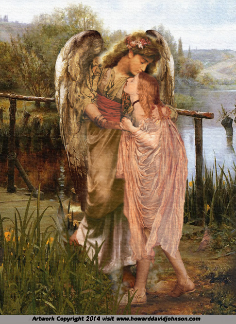 Kissed by an Angel painting Angel Art Howard David Johnson print guardian angel