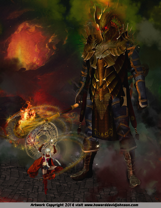 fantasy art elves magic demon lord