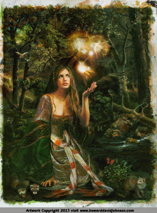 Sleeping Beauty oil painting Faries Ferrets fairy Tale