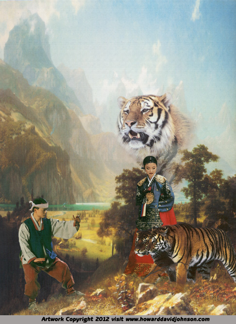 asian art myth legend tiger girl