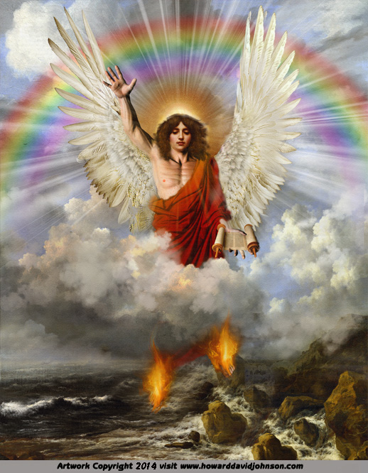 angel art seven seals scrool bible art biblical angelic messanger of god 