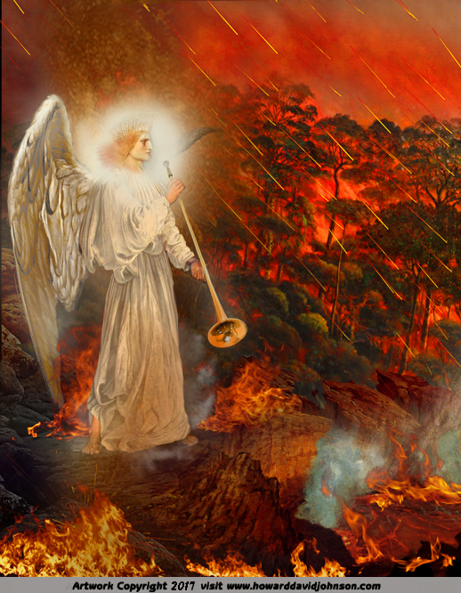 The FIRST Trumpet~painting book of revelation art bible illustration